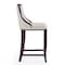 Manhattan Comfort Emperor Bar Stool in Pearl White and Walnut (Set of 3) 3-BS008-PW - alternate 4